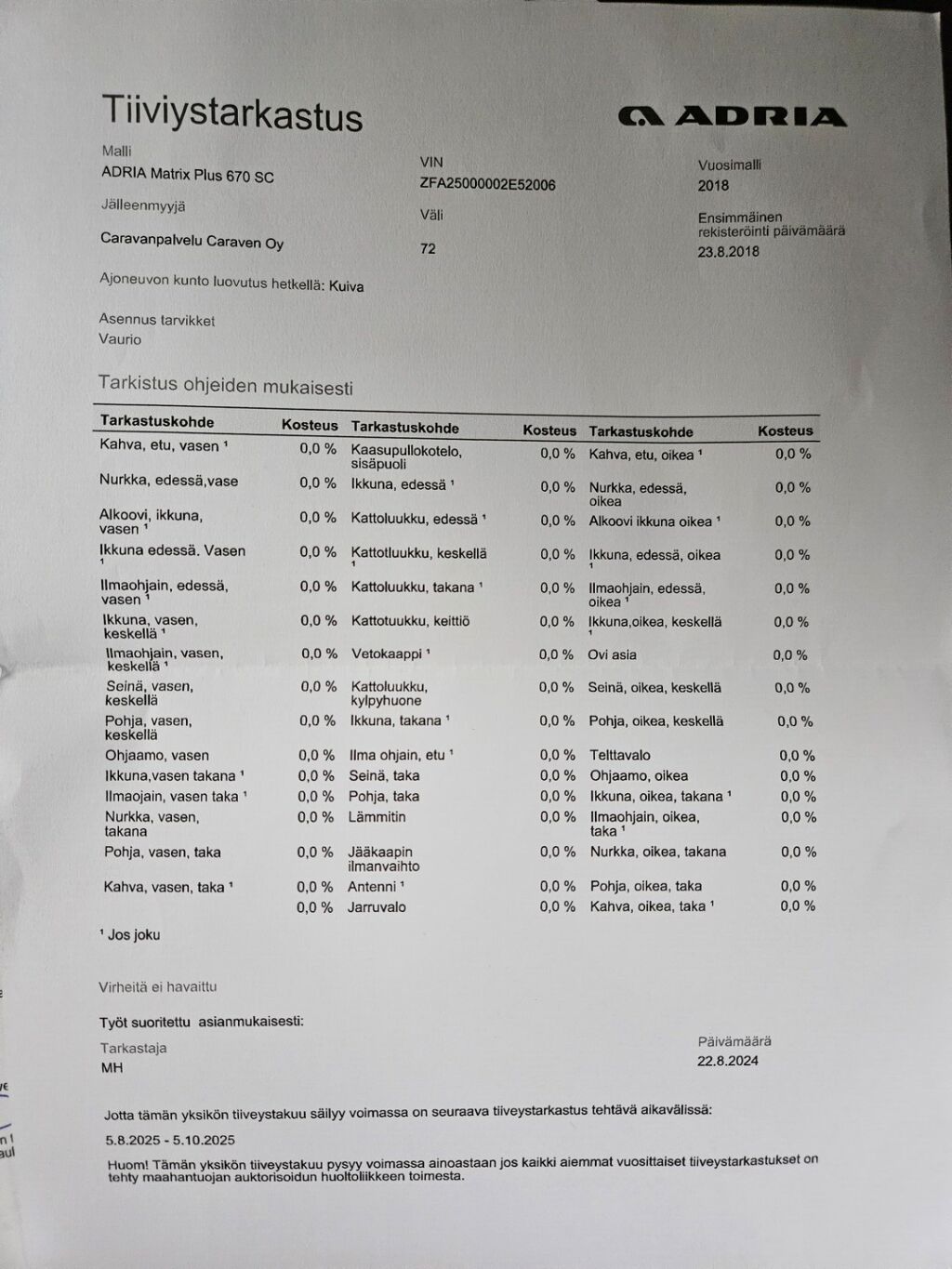 Adria Matrix 2018 Valkoinen